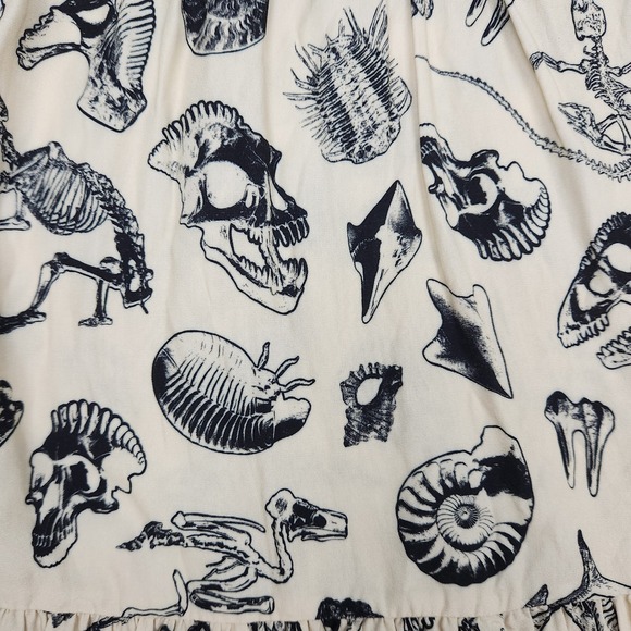 Dangerfield Tiered Babydoll Midi Dress 6 Body Fossils Quirky Goth Kawaii Grunge - Picture 4 of 10